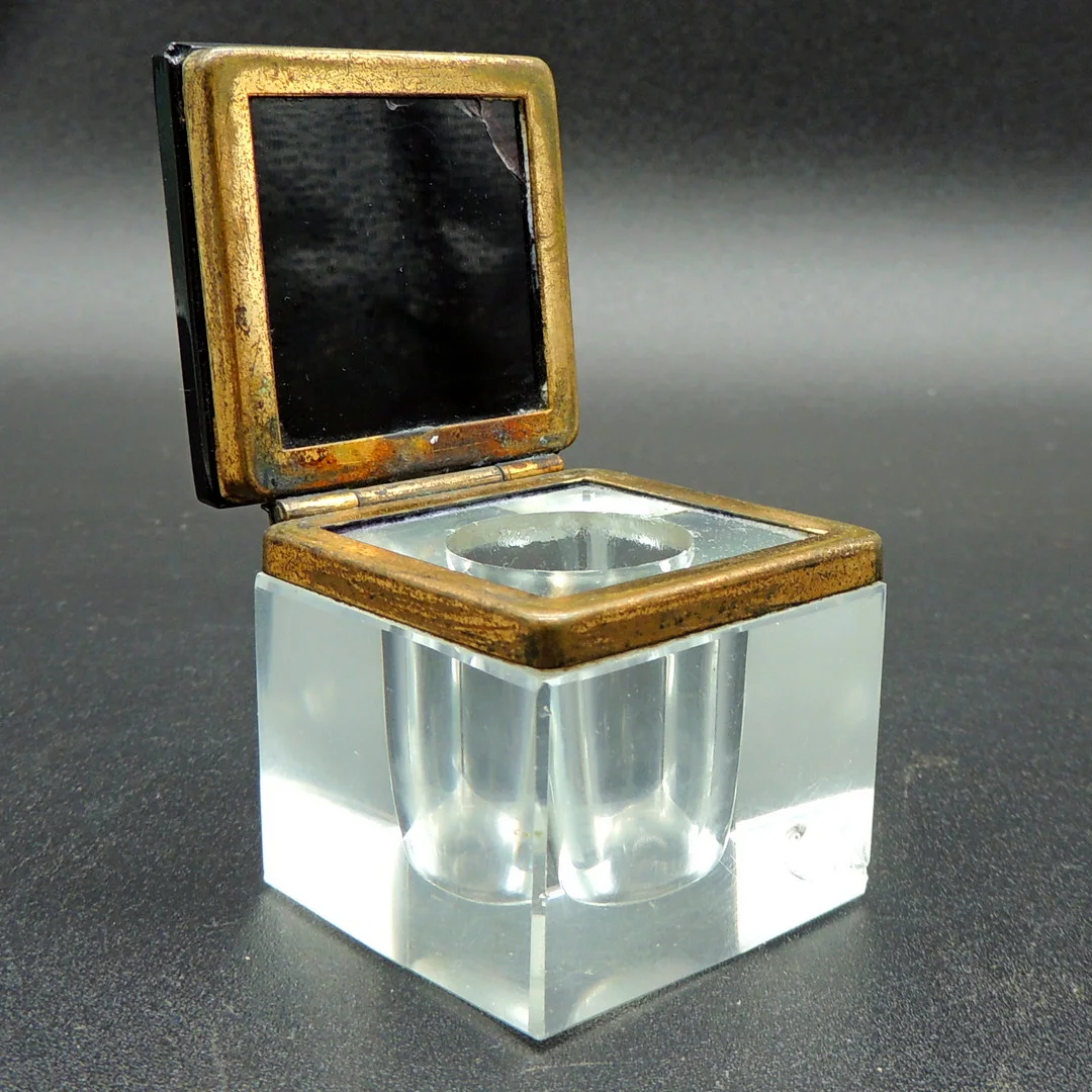 Tintero de escritorio de cristal
