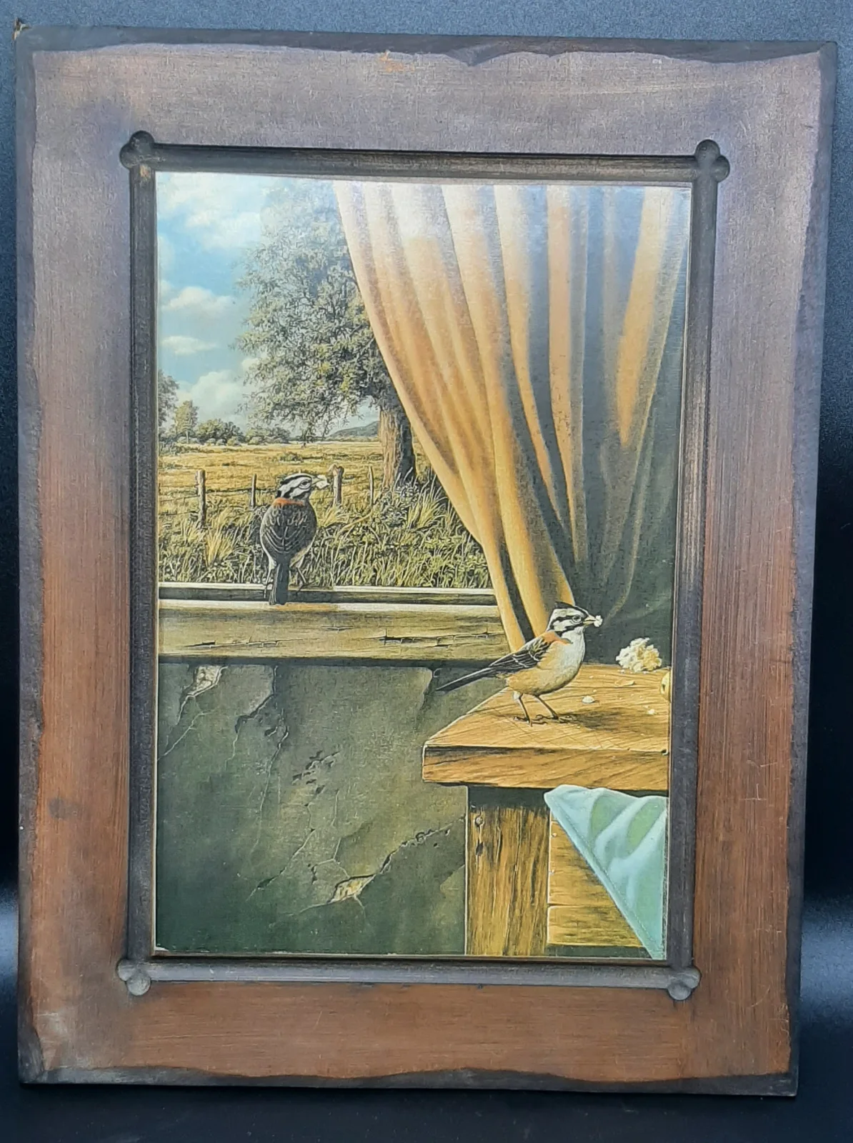 Cuadro "Escena de ventana con Chingolos" de Nuñez