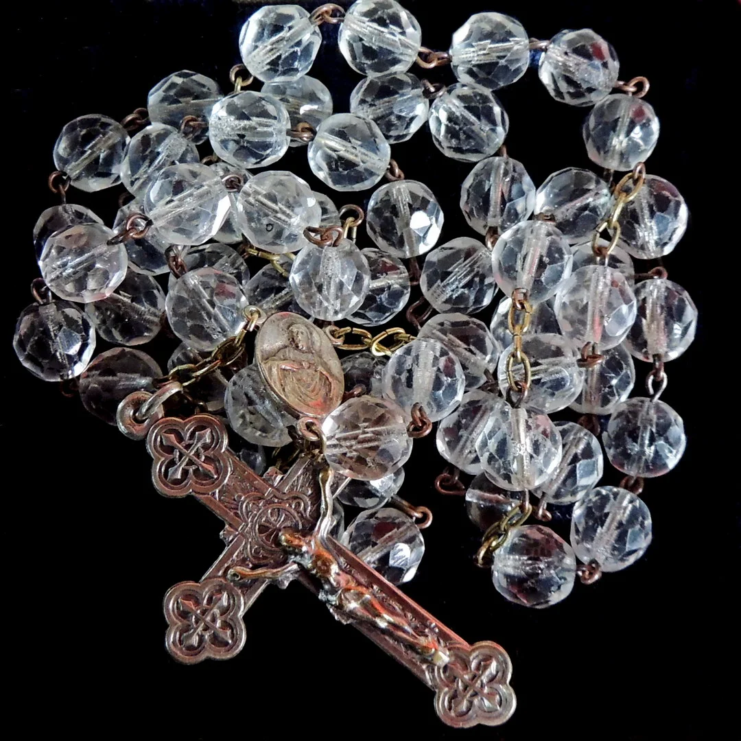 Rosario cristal de roca checo