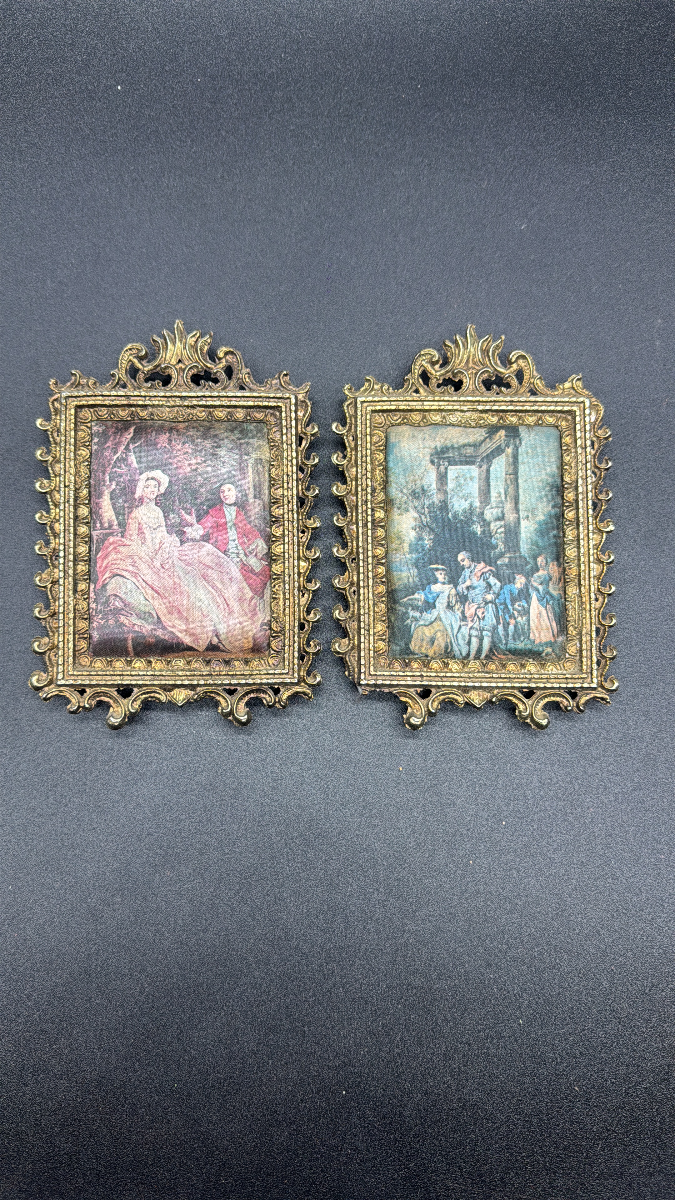 Par de camafeos franceses miniatura 4